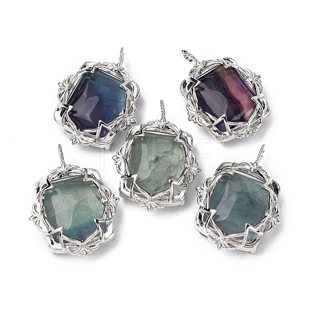 Natural Colorful Fluorite Pendants G-I381-01P-02-1