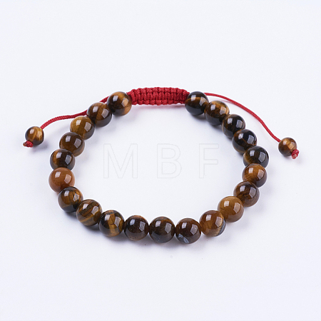 Adjustable Nylon Cord Braided Bead Bracelets BJEW-F308-55C-1