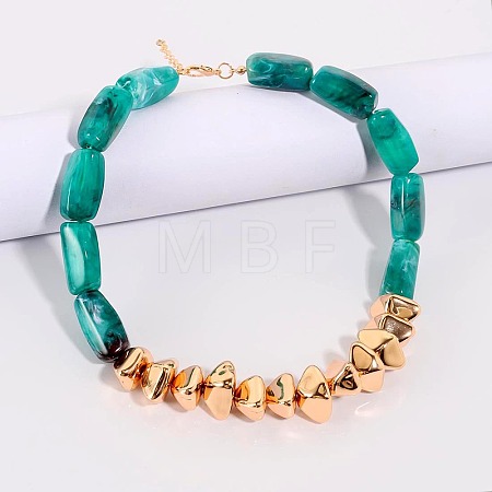 Resin & CCB Plastic & Alloy Beaded Necklaces FS-WG89AB9-04-1