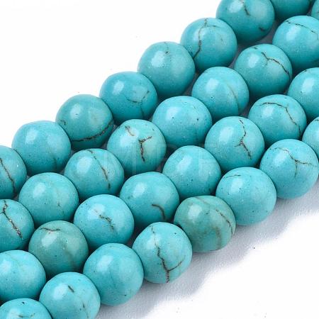 Synthetic Turquoise Beads Strands X-TURQ-S192-6mm-2-1
