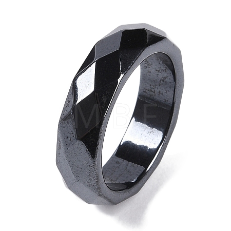Magnetic Synthetic Hematite Finger Ring for Men Women RJEW-A047-01A-1