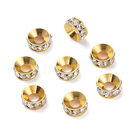 Brass Rhinestone Spacer Beads LS-RSB093-1G-1