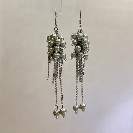 Alloy & Imitation Pearl Dangle Earrings WG71AF7-01-1
