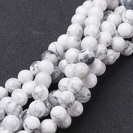Natural Howlite Bead Strands G-G735-66-6mm-1