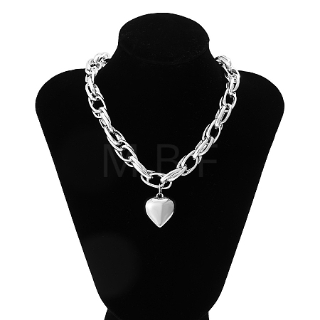 Heart Pendant Necklace NJEW-K261-03P-1