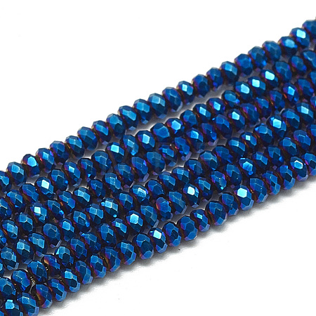 Electroplate Glass Beads Strands X-EGLA-Q112-C07-1