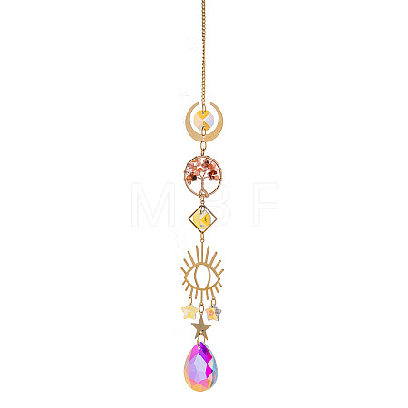 Glass Teardrop Hanging Suncatcher Prism Ornament PW-WG88031-03-1