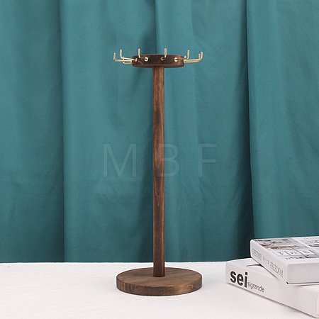 Rotatable Wood Necklace Display Stands AJEW-M044-01-1