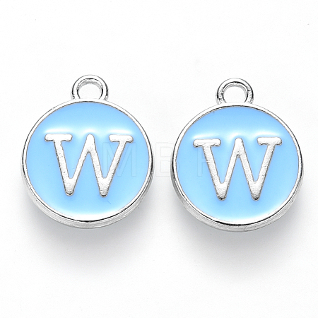 Platinum Plated Alloy Enamel Charms X-ENAM-S118-04W-P-1