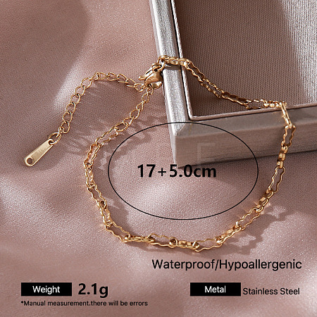 Vintage Style 304 Stainless Steel Link Chain Necklaces for Women EW9990-6-1