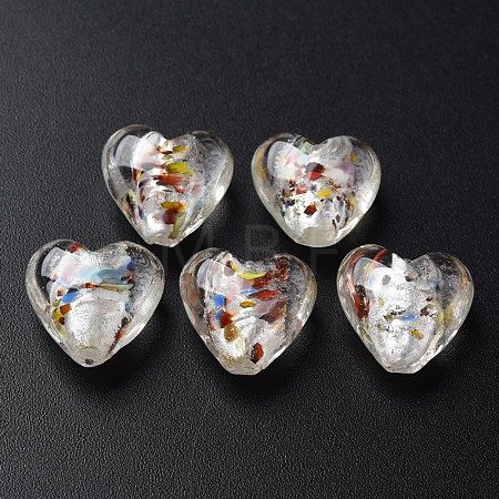 Handmade Lampwork Silver Foil Glass Beads FOIL-T005-01D-1