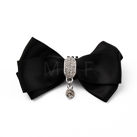 Detachable Polyester Bowknot Shoe Decoration AJEW-WH0235-76B-1