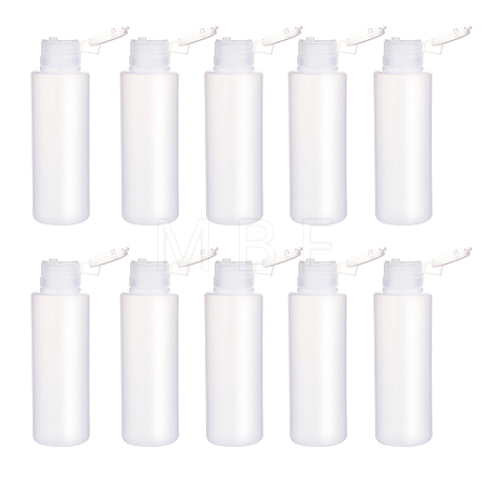 100ml PE Plastic Empty Refillable Flip Cap Bottles LS-MRMJ-WH0037-13C-1