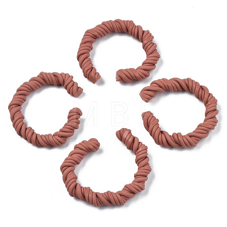Polymer Clay Twist Rope Open Ring CLAY-N010-031-03-1