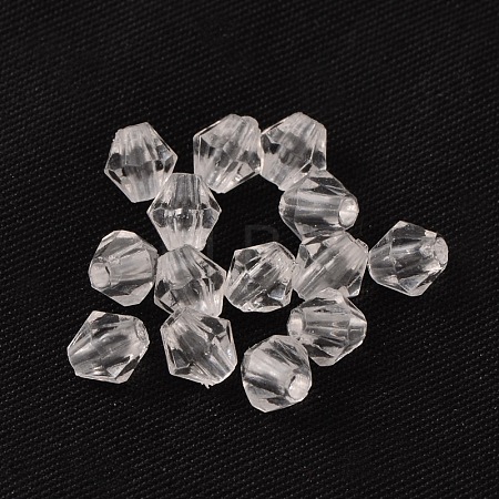 6MM Faceted Bicone Crystal Beads Transparent Clear Acrylic Beads X-DBB6mm01-1