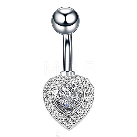 Clear Cubic Zirconia Belly Button Rings WG9960A-06-1