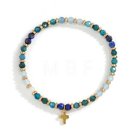 Vintage Brass Cross Charm Bracelets GR0330-3-1
