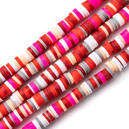 Handmade Polymer Clay Beads Strands CLAY-R089-4mm-T05C-1