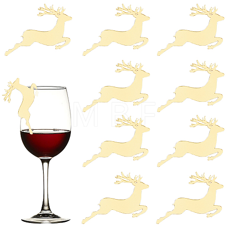 Deer Shape Plastic Wine Glass Charms AJEW-SC0001-63B-1