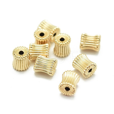 Yellow Gold Filled Corrugated Beads KK-L183-033G-1