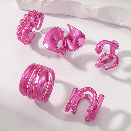 Alloy Open Cuff Rings Sets for Women WH4778-8-1