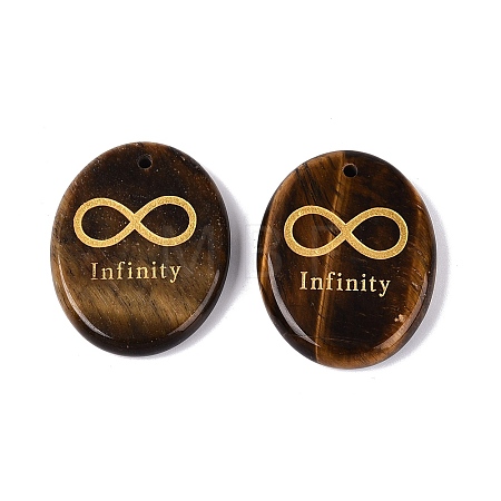 Natural Tiger Eye Pendants G-N365-01E-1