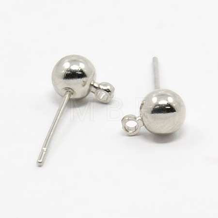 Brass Ball Post Ear Studs KK-C227-01P-1