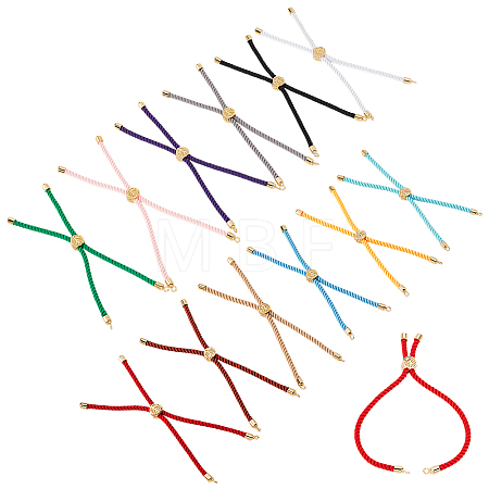 12Pcs 12 Colors Nylon Cord Slider Bracelets MAK-GO0001-05-1