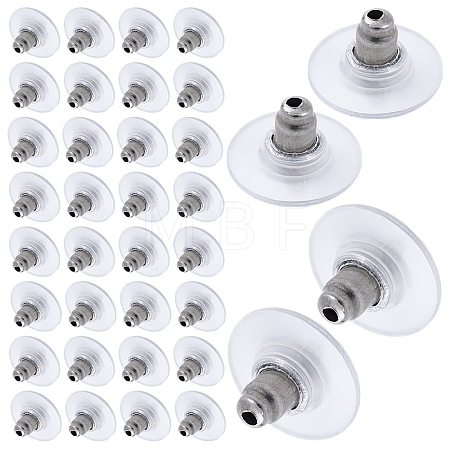100Pcs Brass Bullet Clutch Earring Backs with Pad KK-YW0002-43P-1