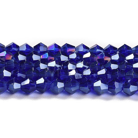Transparent Electroplate Glass Beads Strands GLAA-F029-2mm-A06-1