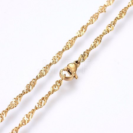 304 Stainless Steel Singapore Chain Necklaces MAK-L015-25F-1
