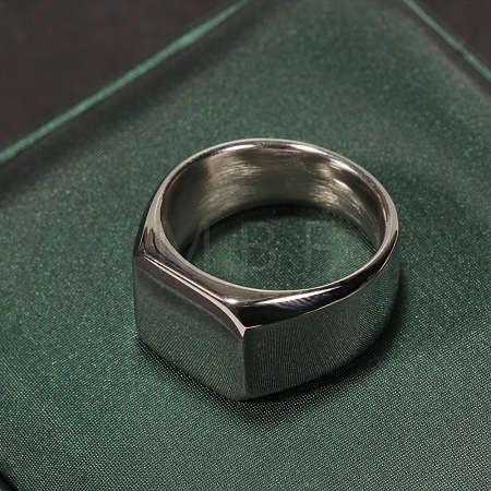Square 304 Stainless Steel Finger Rings WGB1DFB-18-1