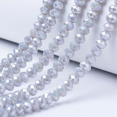 Electroplate Glass Beads Strands EGLA-A034-P4mm-B11-1