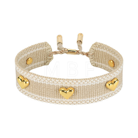 Adjustable Polyester & Alloy Slider Bracelets FS-WG54A06-04-1