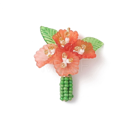Glass Seed Beaded Pendants PALLOY-MZ01155-03-1