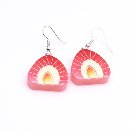304 Stainless Steel & Resin Dangle Earrings WG56BB9-01-1