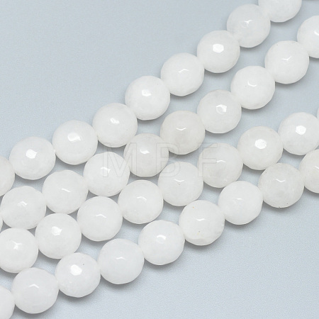 Natural White Jade Beads Strands G-R346-6mm-08-01-1