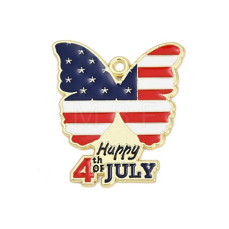 Independence Day Alloy Enamel Pendants ENAM-V001-04B-G-1