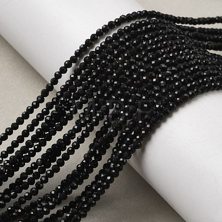 Natural Black Tourmaline Beads Strands G-D320-A04-2mm-1