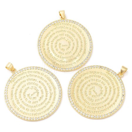 Brass with Cubic Zirconia Pendants KK-K332-16B-G-1