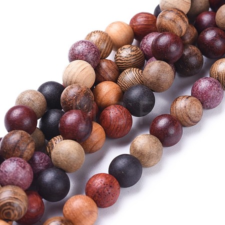 Natural Wood Beads Strands X-WOOD-F008-07-A-1