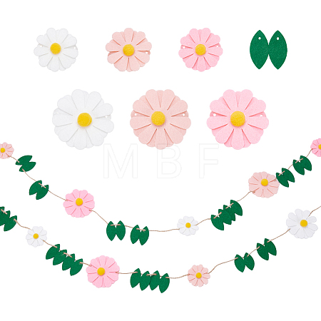 Felt Flower Hanging Banners AJEW-WH0596-696-1