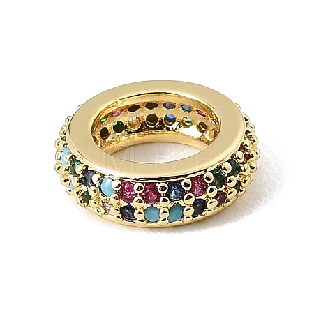 Brass Micro Pave Cubic Zirconia Beads CU-CBA389D-04G-02-1