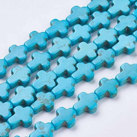 Synthetic Turquoise Beads Strands G-E474-02A-12x16m-1