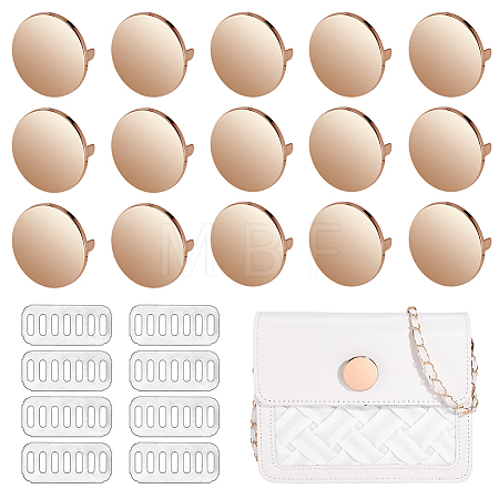 16Pcs Alloy Blank Flat Round Label Tags FIND-PH0062-03G-1