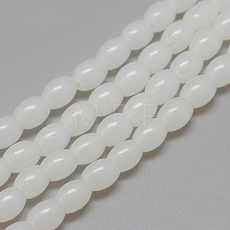 Baking Paint Glass Beads Strands DGLA-S115-8x6mm-Y01-1