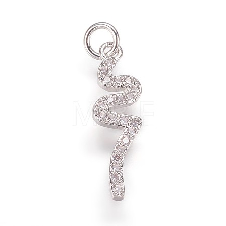 Brass Micro Pave Cubic Zirconia Pendants ZIRC-K070-34P-1