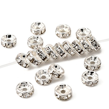 Brass Grade A Rhinestone Spacer Beads RB-A014-Z6mm-01S-1