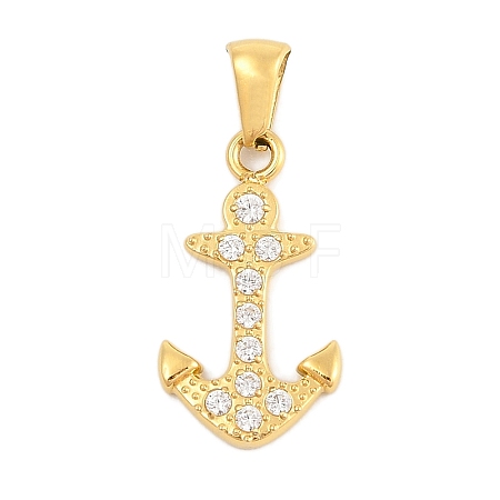 Ion Plating(IP) 304 Stainless Steel Micro Pave Cubic Zirconia Pendants STAS-D112-03G-03-1