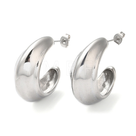 Non-Tarnish 304 Stainless Steel Round Earrings EJEW-K244-30P-1